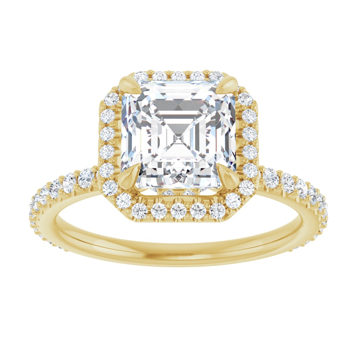 Asscher Halo-Style Engagement Ring