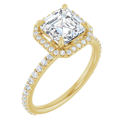 Asscher Halo-Style Engagement Ring