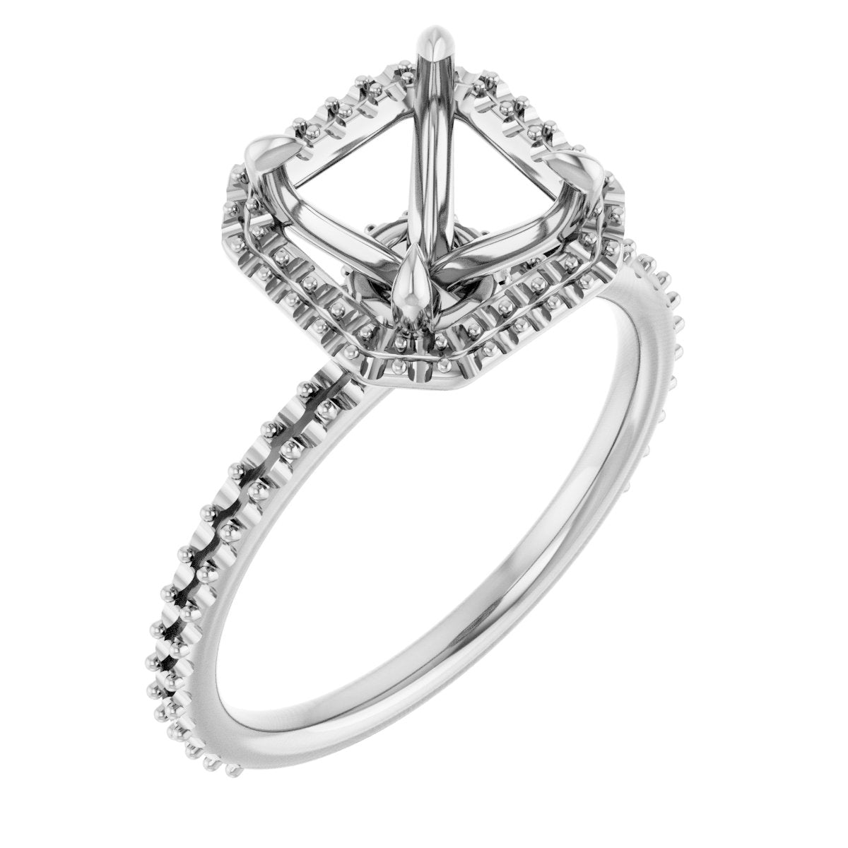 Asscher Halo-Style Engagement Ring