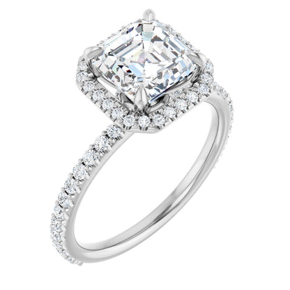 Asscher Halo-Style Engagement Ring