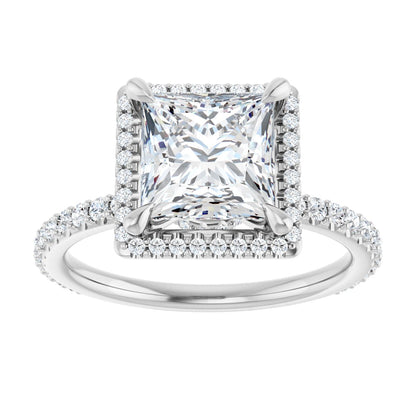 Princess Halo-Style Engagement Ring