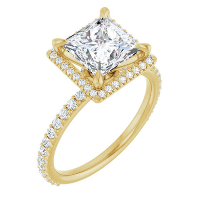 Princess Halo-Style Engagement Ring