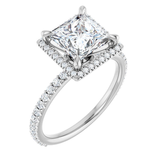 Princess Halo-Style Engagement Ring