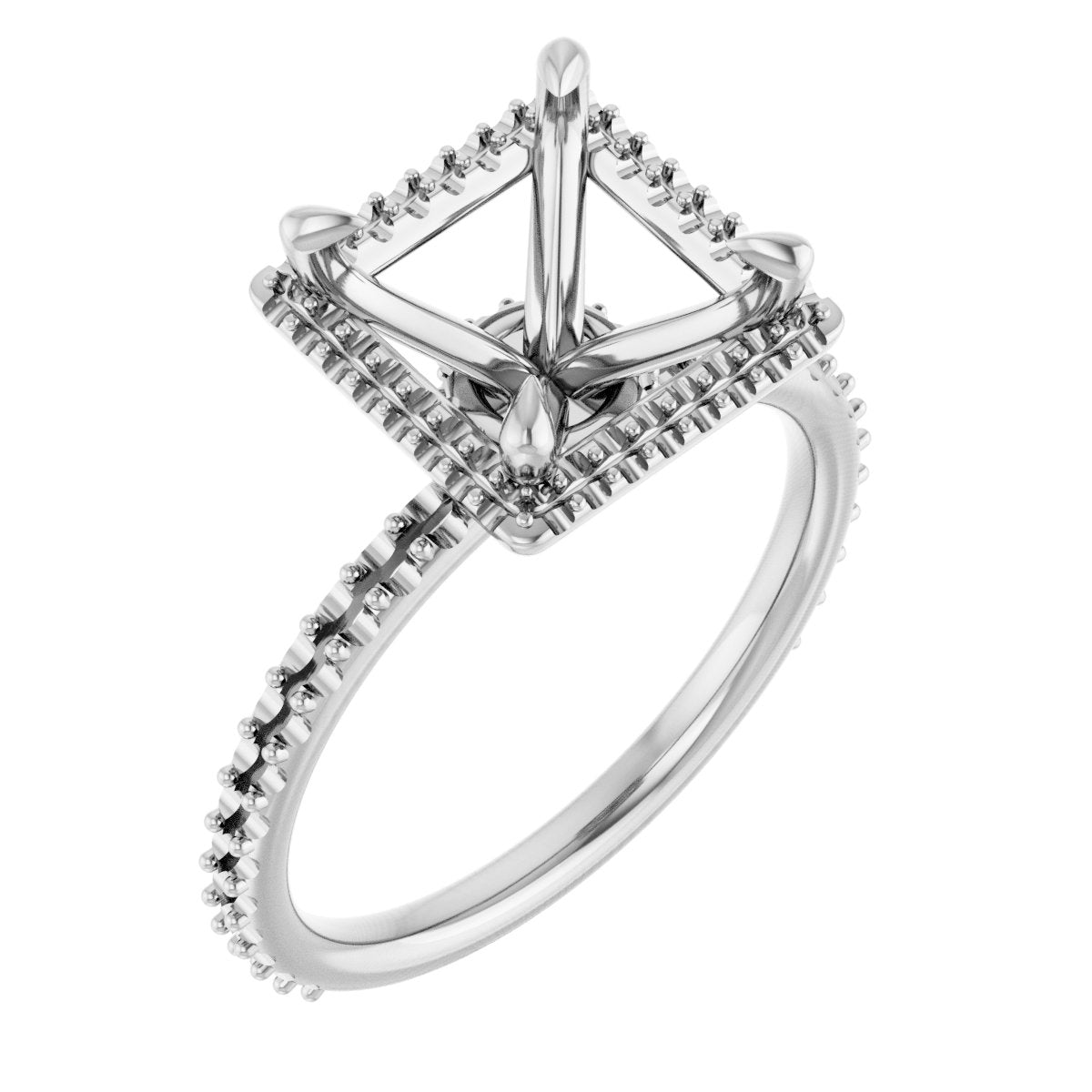 Princess Halo-Style Engagement Ring