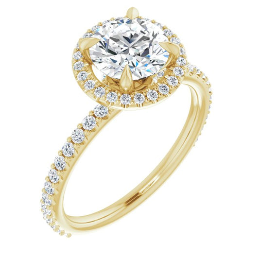 Round Brilliant Halo-Style Engagement Ring