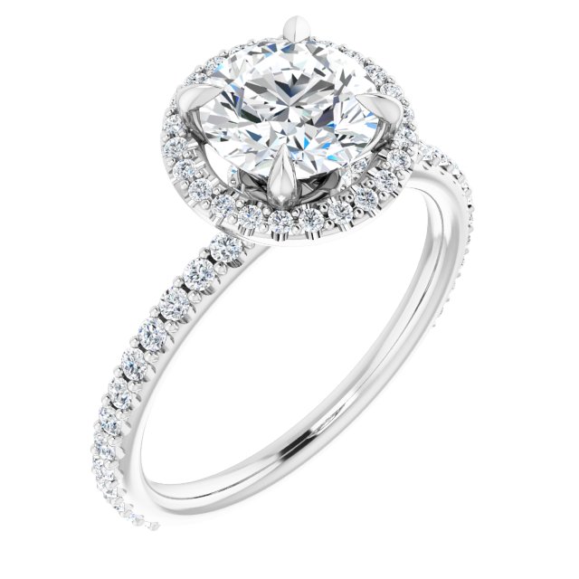 Round Brilliant Halo-Style Engagement Ring