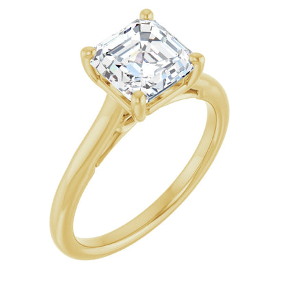 Asscher Solitaire Engagement Ring