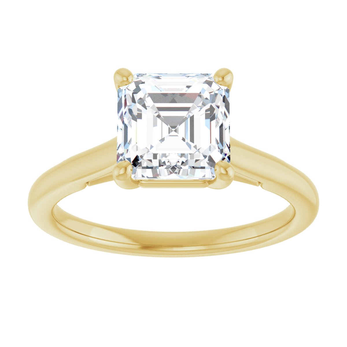 Asscher Solitaire Engagement Ring