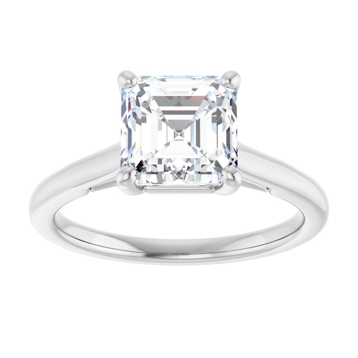 Asscher Solitaire Engagement Ring