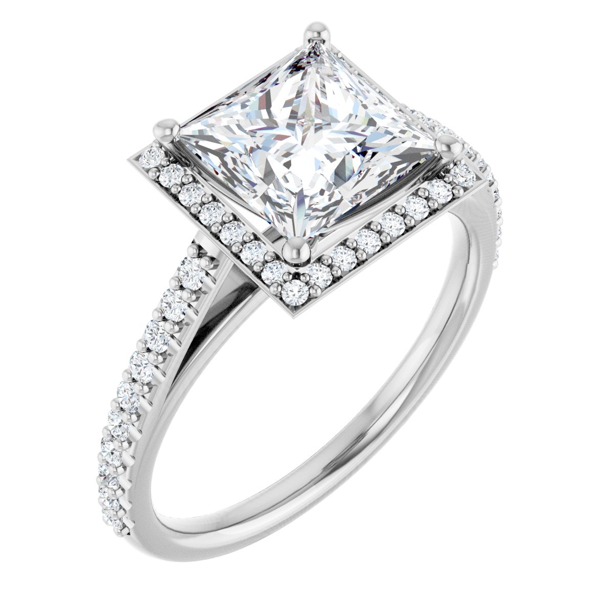 Princess Halo-Style Engagement Ring