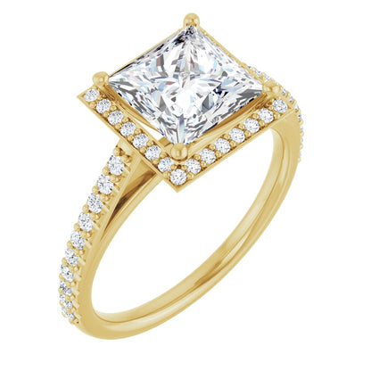 Princess Halo-Style Engagement Ring