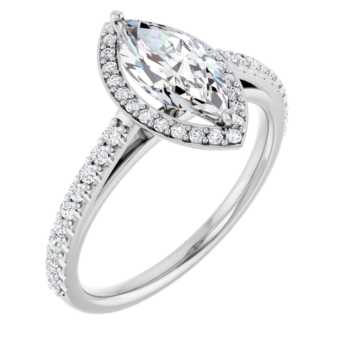 Marquise Halo-Style Engagement Ring