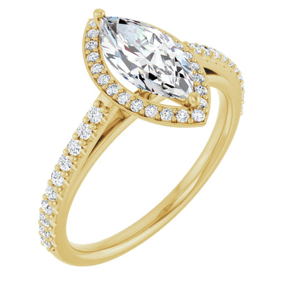 Marquise Halo-Style Engagement Ring