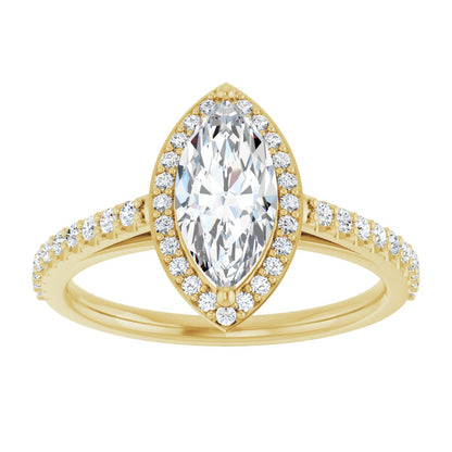 Marquise Halo-Style Engagement Ring