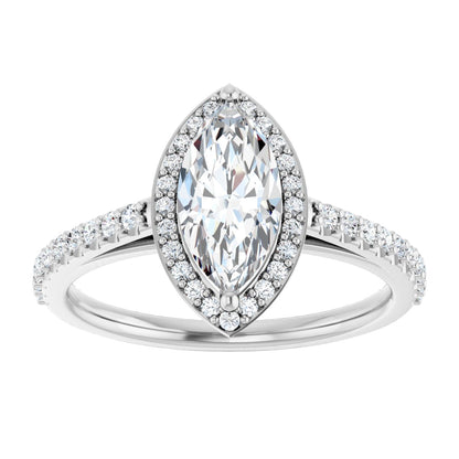 Marquise Halo-Style Engagement Ring