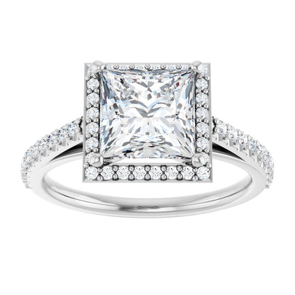 Princess Halo-Style Engagement Ring