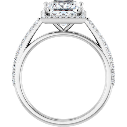 Princess Halo-Style Engagement Ring