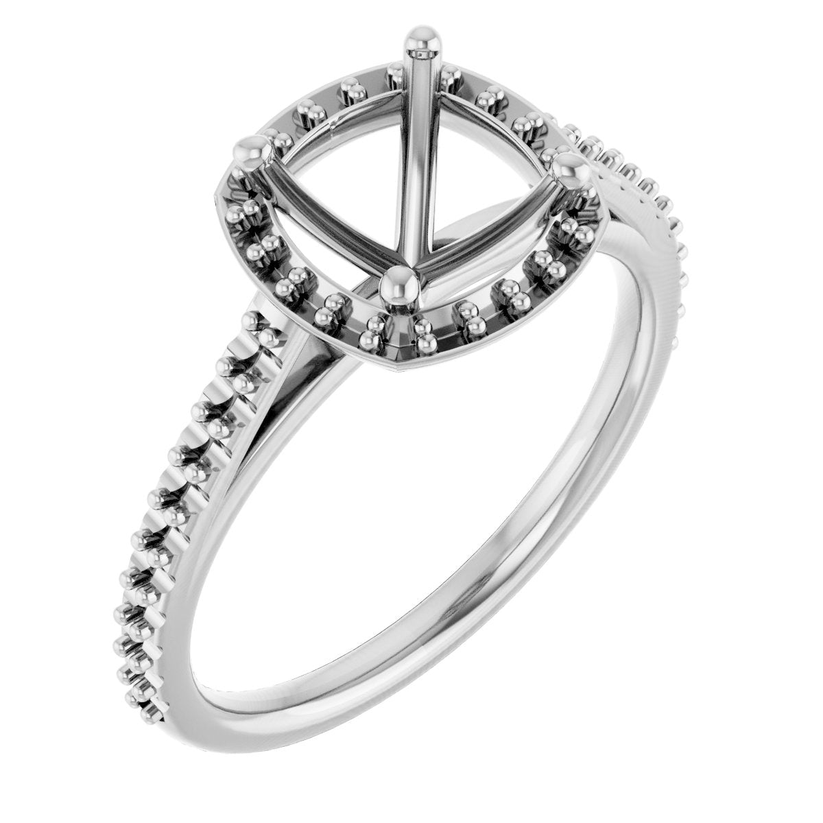 Cushion Halo-Style Engagement Ring