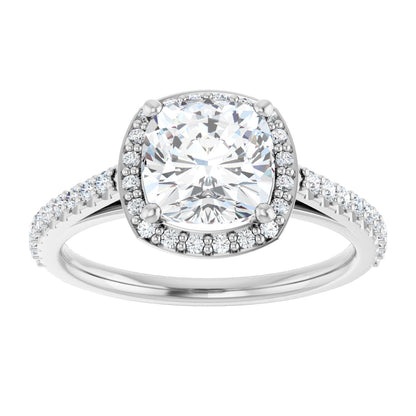 Cushion Halo-Style Engagement Ring