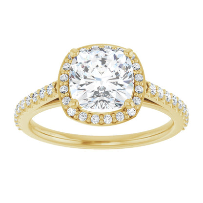 Cushion Halo-Style Engagement Ring