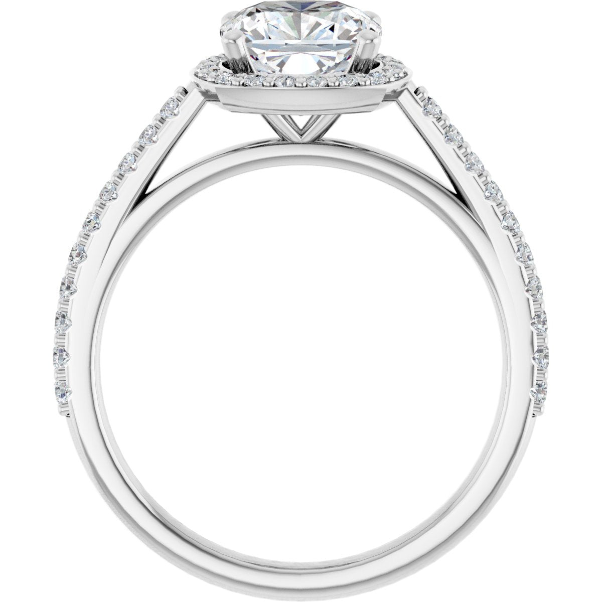 Cushion Halo-Style Engagement Ring