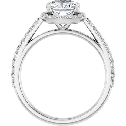 Cushion Halo-Style Engagement Ring