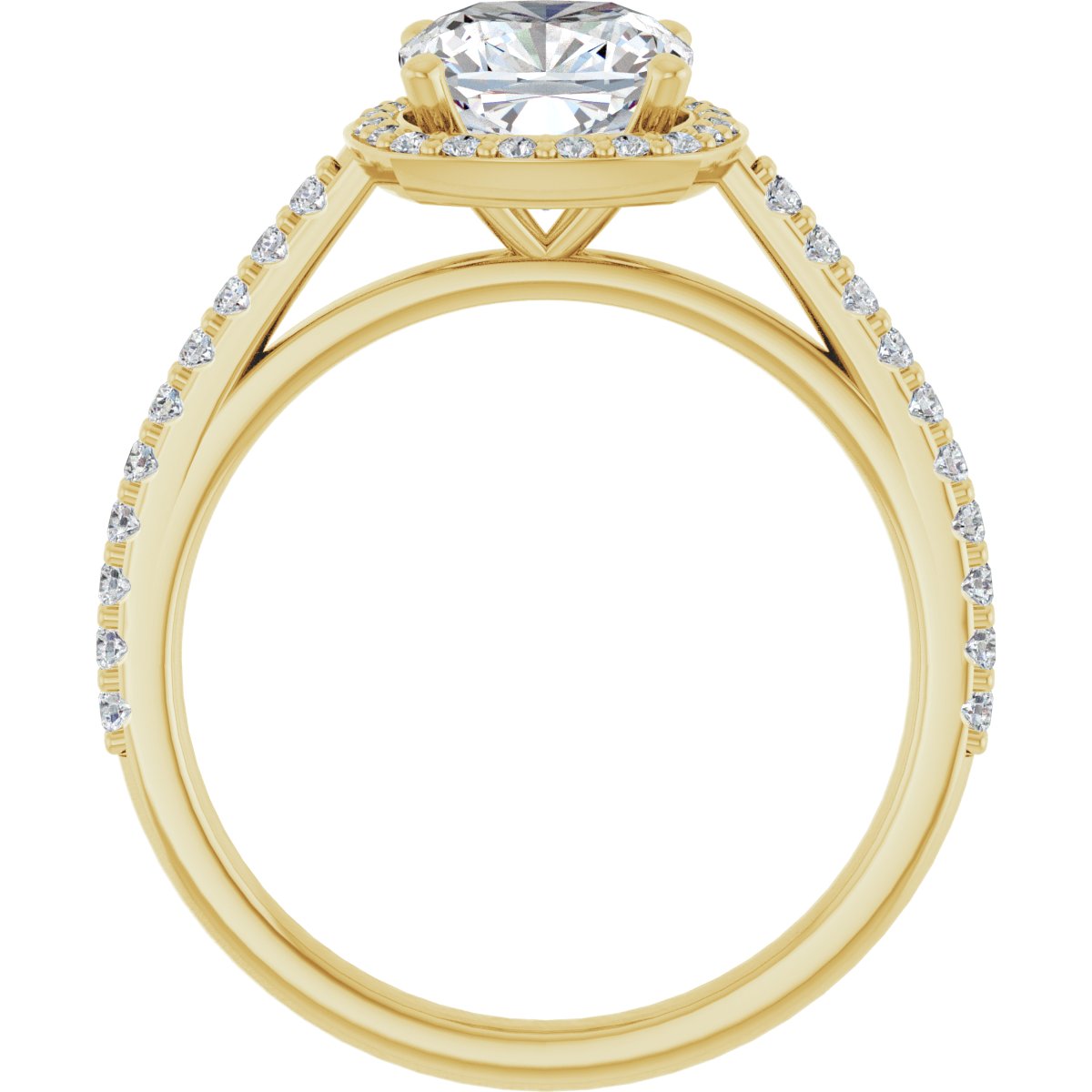 Cushion Halo-Style Engagement Ring