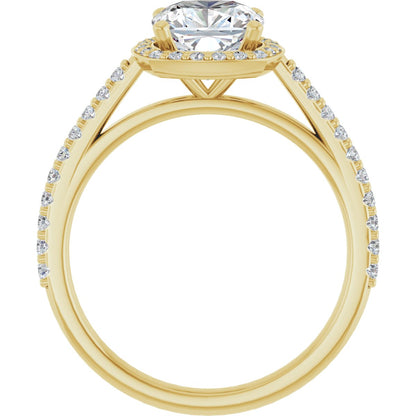 Cushion Halo-Style Engagement Ring