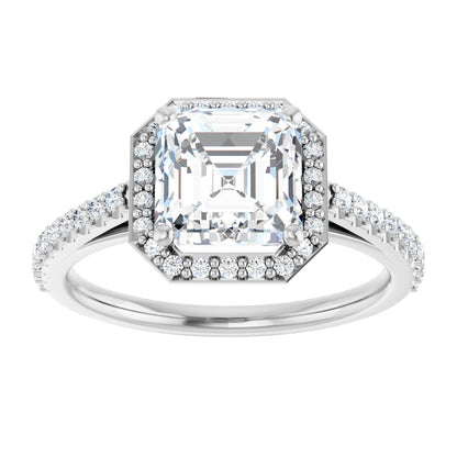 Asscher Halo-Style Engagement Ring