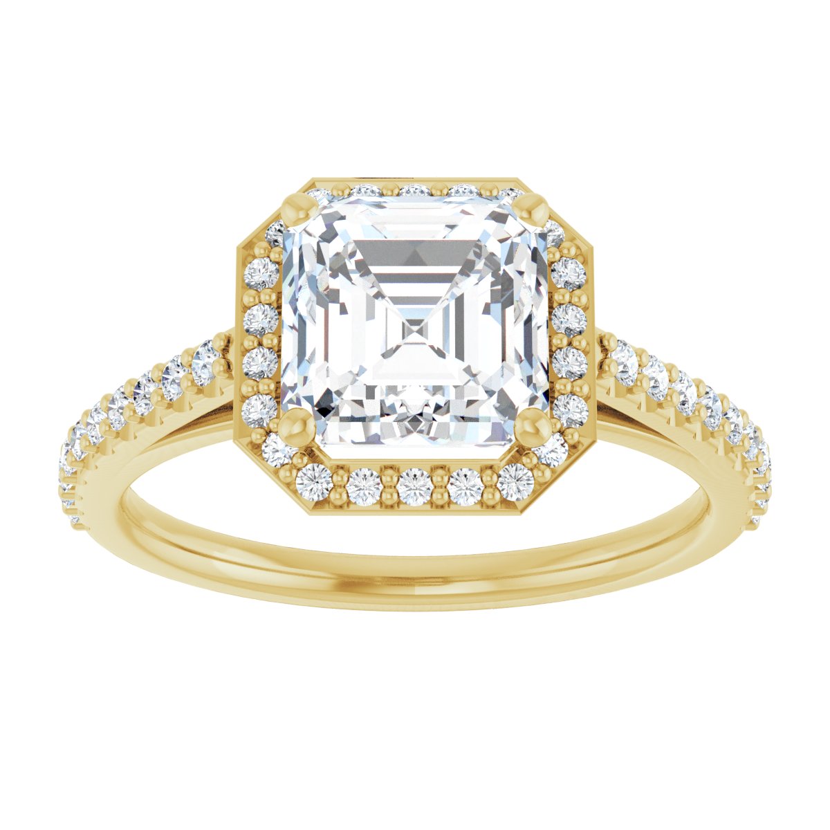 Asscher Halo-Style Engagement Ring