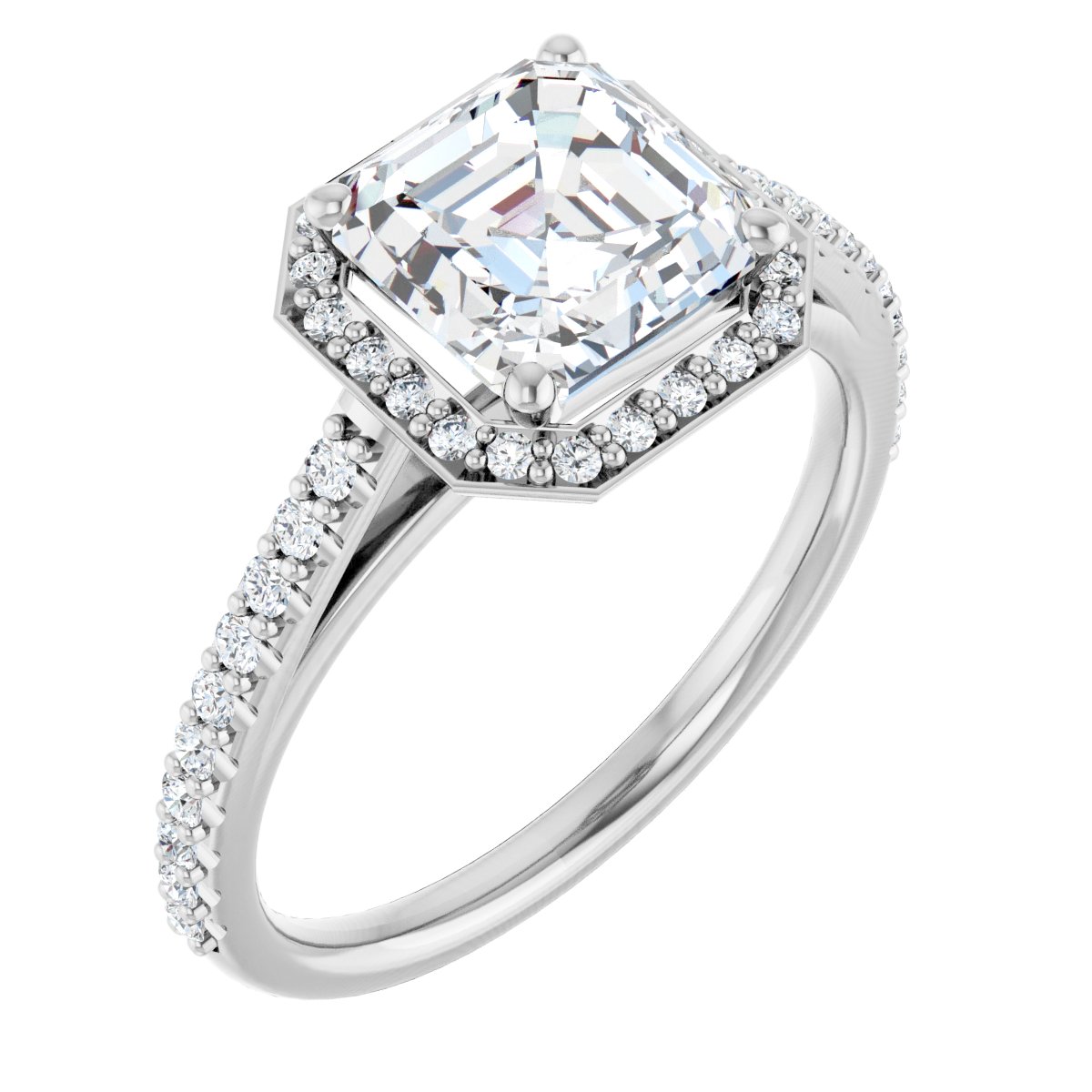 Asscher Halo-Style Engagement Ring