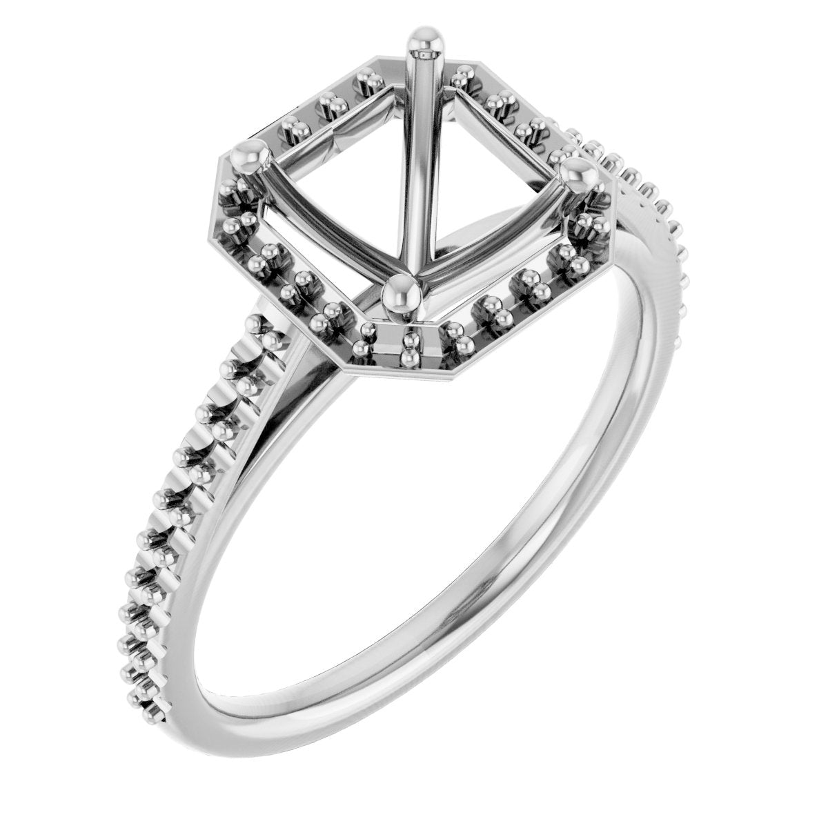 Asscher Halo-Style Engagement Ring