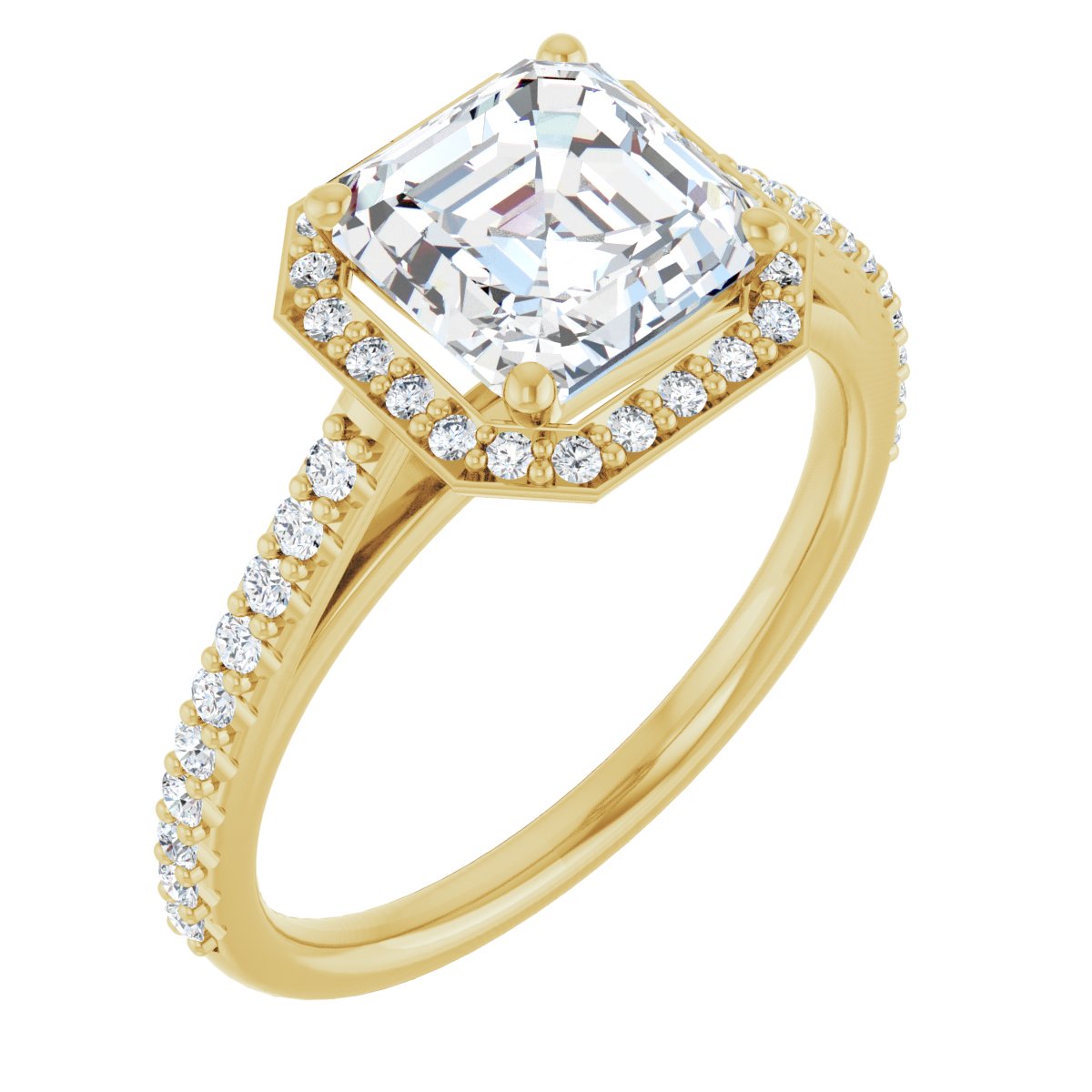 Asscher Halo-Style Engagement Ring