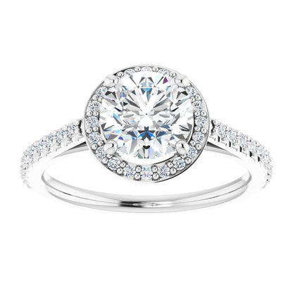 Round Brilliant Halo-Style Engagement Ring