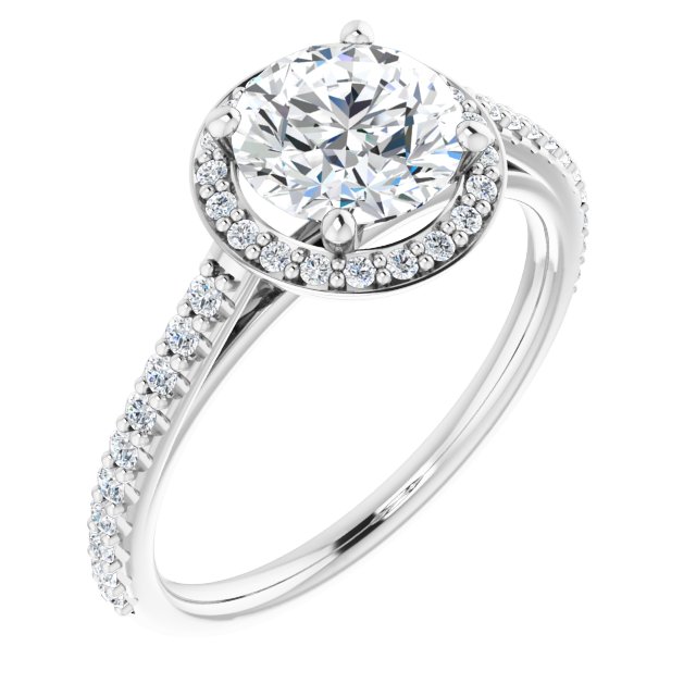 Round Brilliant Halo-Style Engagement Ring