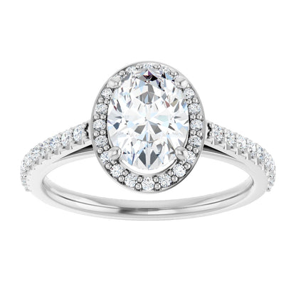 Oval Halo-Style Engagement Ring