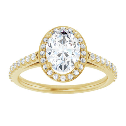 Oval Halo-Style Engagement Ring