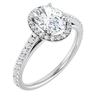 Oval Halo-Style Engagement Ring