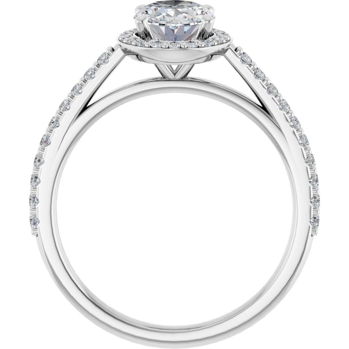 Oval Halo-Style Engagement Ring