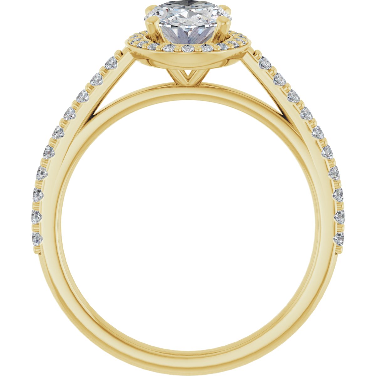 Oval Halo-Style Engagement Ring