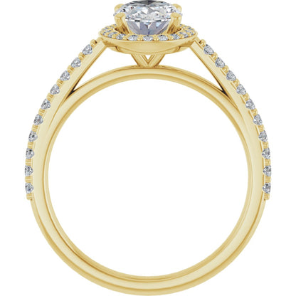 Oval Halo-Style Engagement Ring