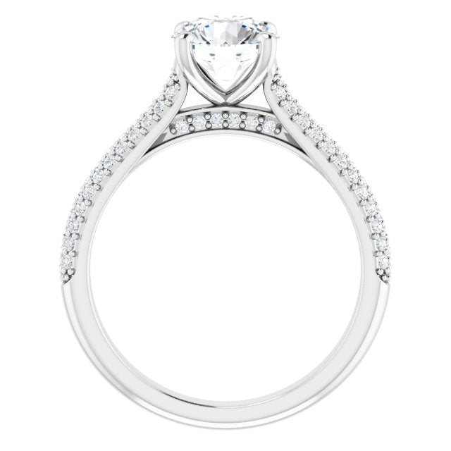 Round Brilliant Pavé Accented Engagement Ring