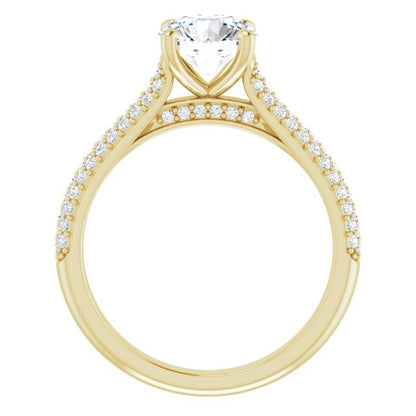 Round Brilliant Pavé Accented Engagement Ring