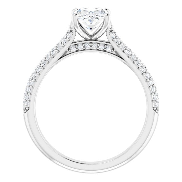 Oval Pavé Accented Engagement Ring