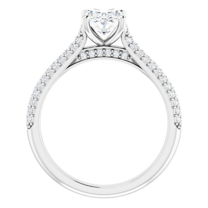 Oval Pavé Accented Engagement Ring