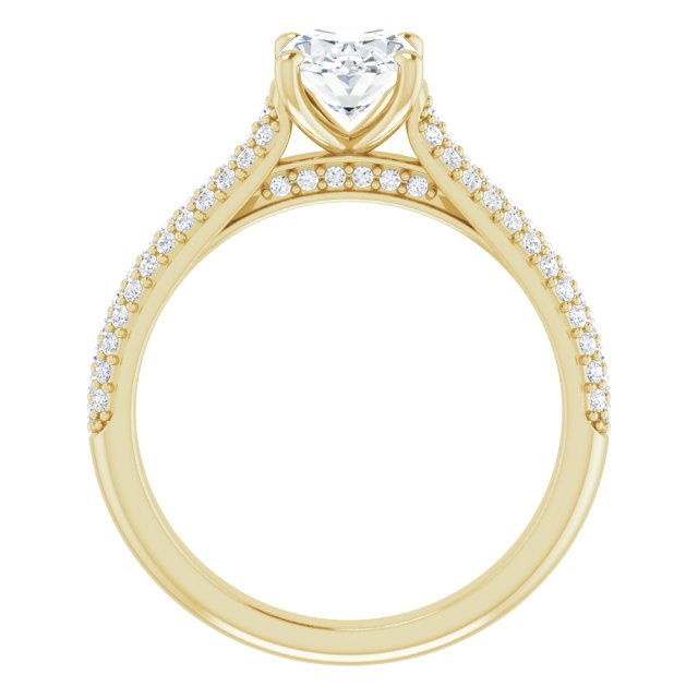 Oval Pavé Accented Engagement Ring