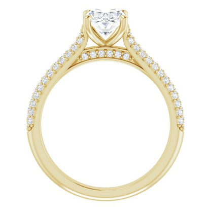 Oval Pavé Accented Engagement Ring