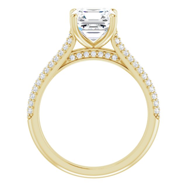 Asscher Pavé Accented Engagement Ring