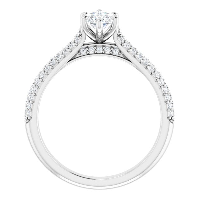 Marquise Pavé Accented Engagement Ring