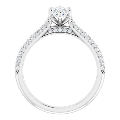 Marquise Pavé Accented Engagement Ring